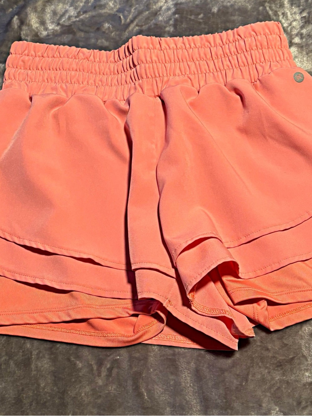 RBX Coral Pink Layered Athletic Shorts